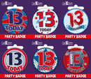 6pk Small Badges Birthday Age 13 - Tiger Feet Ireland