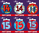 6pk Small Badges Birthday Age 14 & 15 - Tiger Feet Ireland