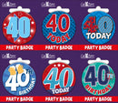 6pk Small Badges Birthday Age 40 - Tiger Feet Ireland
