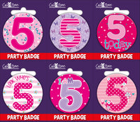 6pk Small Badges Birthday Age 5 - Tiger Feet Ireland