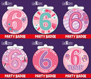 6pk Small Badges Birthday Age 6 - Tiger Feet Ireland