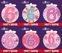 6pk Small Badges Birthday Age 6 - Tiger Feet Ireland