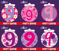6pk Small Badges Birthday Age 9 - Tiger Feet Ireland