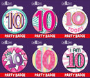 6pk Small Badges Birthday Age 10 - Tiger Feet Ireland