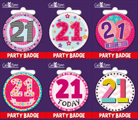 6pk Small Badges Birthday Age 21 - Tiger Feet Ireland