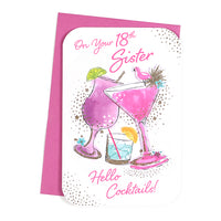 6pk Cards C75 Birthday Age 18 Sister - Tiger Feet Ireland