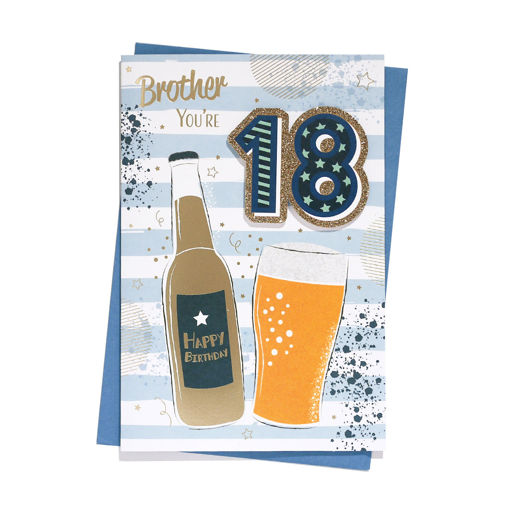 6pk Cards C75 Birthday Age 18 Brother - Tiger Feet Ireland