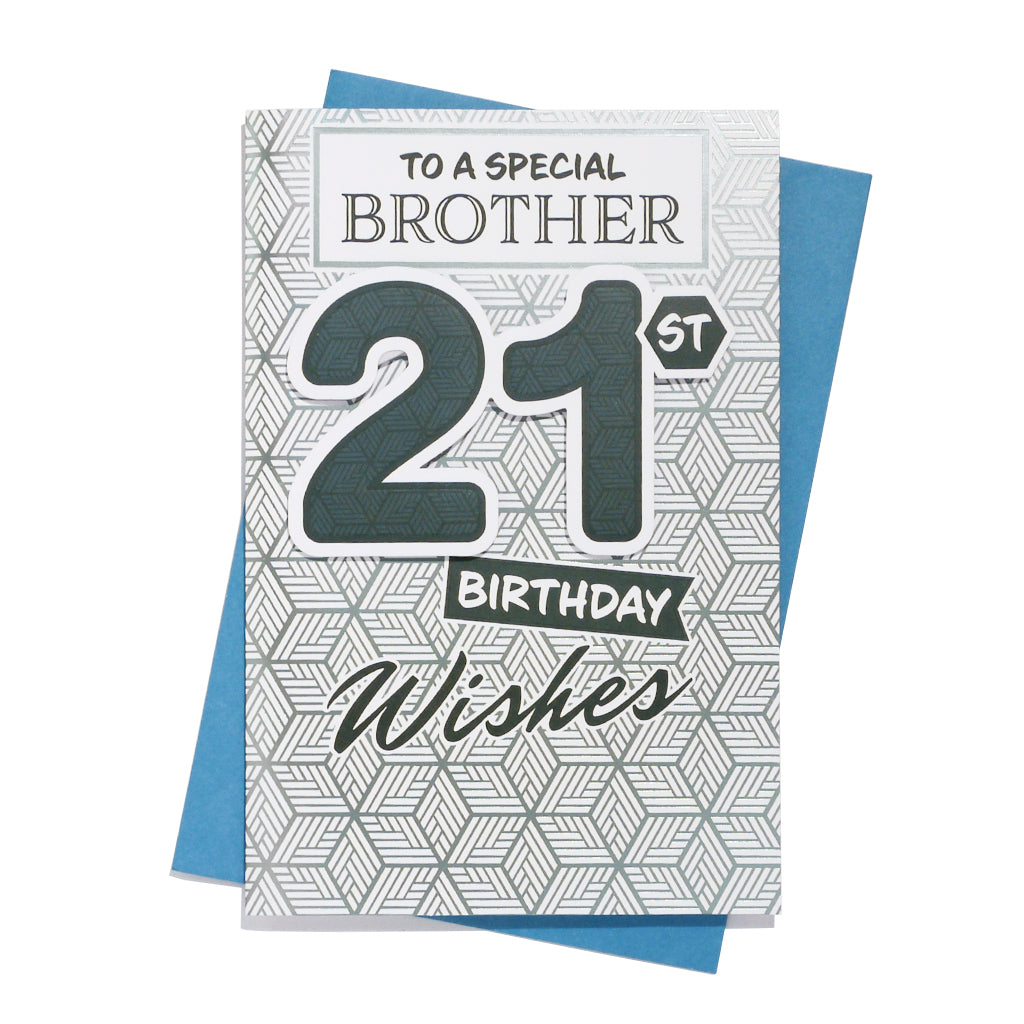 6pk Cards C75 Birthday Age 21 Brother - Tiger Feet Ireland