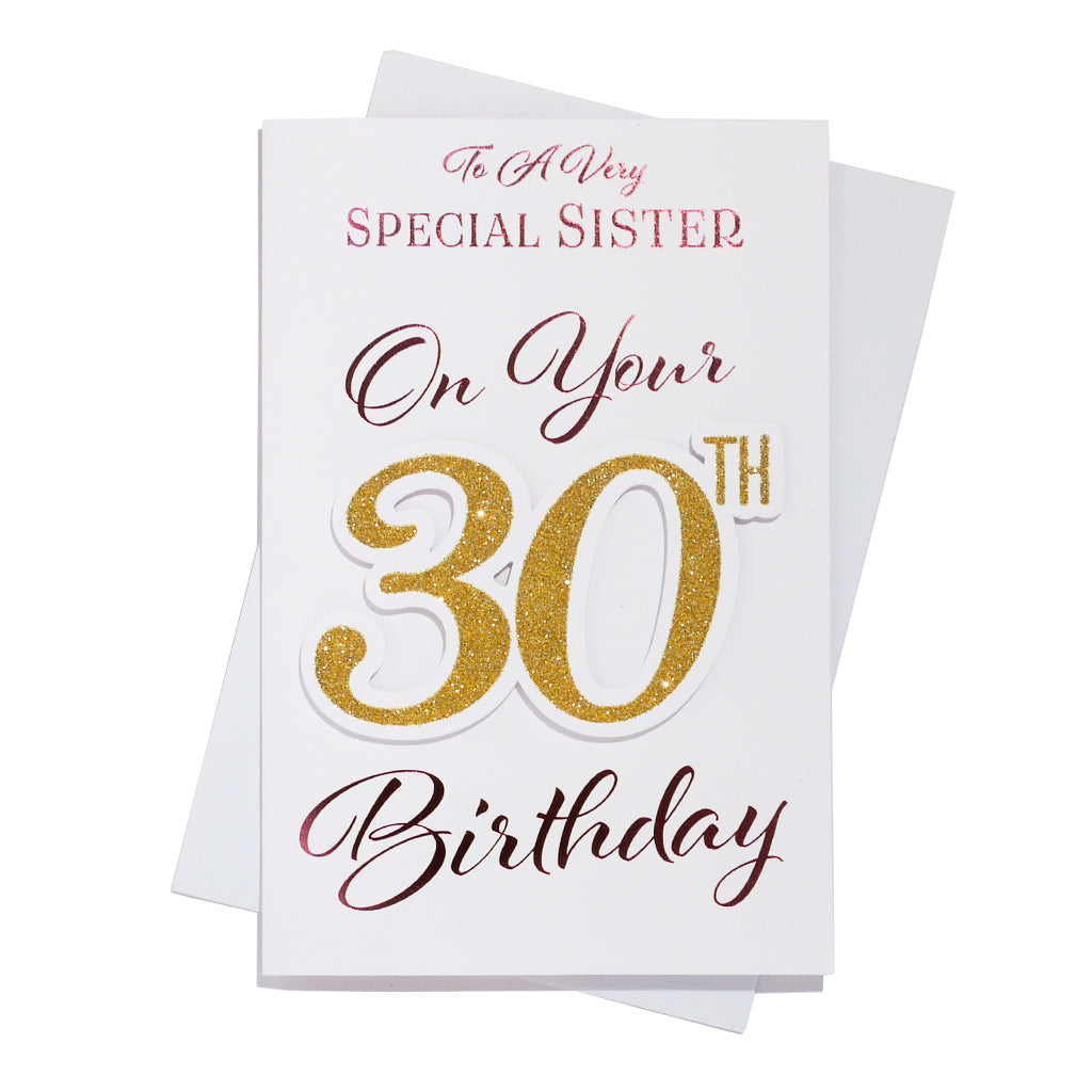 6pk Cards C75 Birthday Age 30 Sister - Tiger Feet Ireland