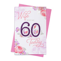 6pk Cards C75 Birthday Age 60 Wife - Tiger Feet Ireland