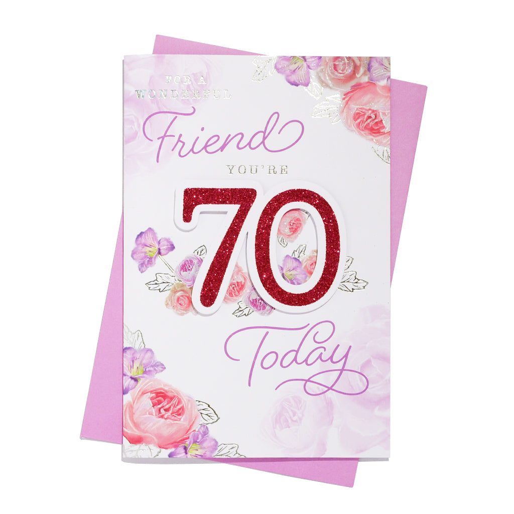 6pk Cards C75 Birthday Age 70 Friend - Tiger Feet Ireland