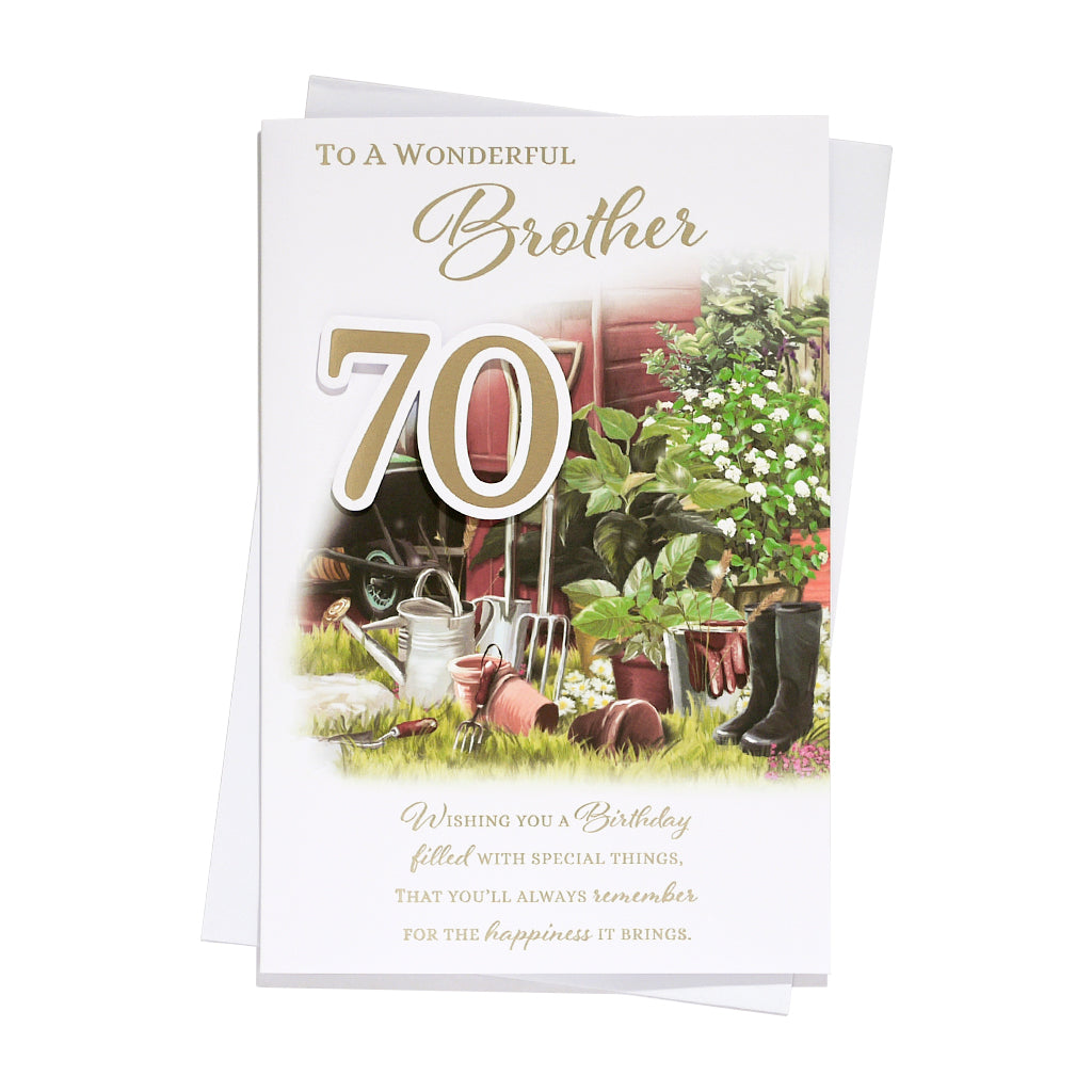 6pk Cards C75 Birthday Age 70 Brother - Tiger Feet Ireland