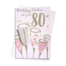 6pk Cards C75 Birthday Age 80 - Tiger Feet Ireland