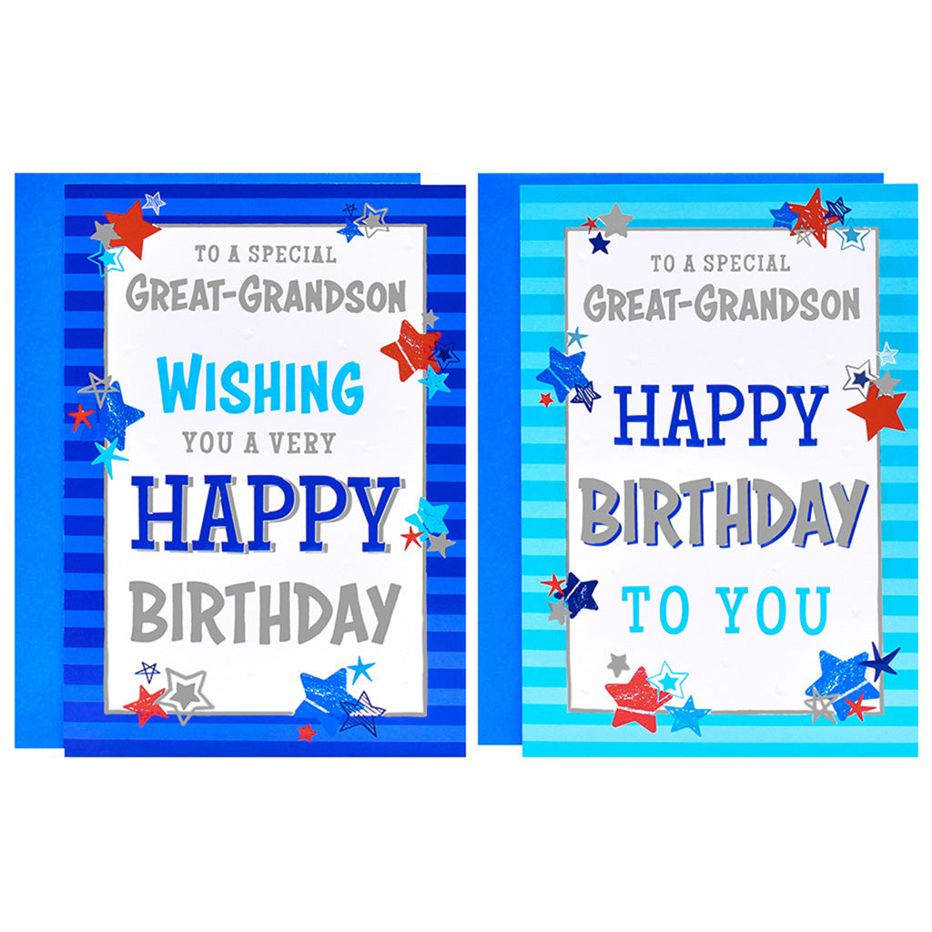 12pk Cards C50 Birthday Great-Grandson - Tiger Feet Ireland