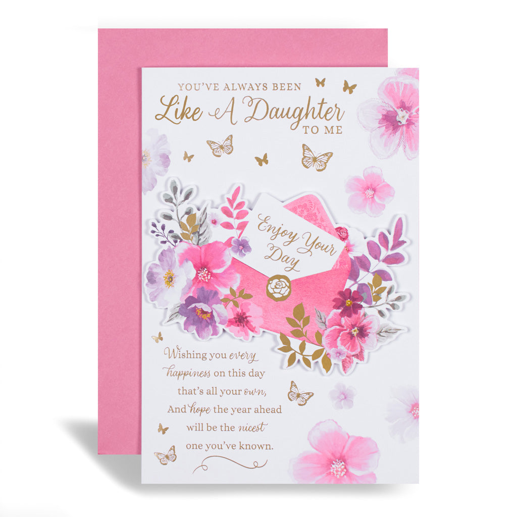 6pk Cards C75 Birthday Like A Daughter To Me - Tiger Feet Ireland