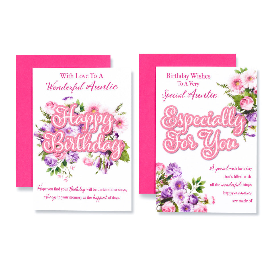 12pk Cards C50 Birthday Auntie - Tiger Feet Ireland