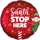 18" Foil Balloons Santa Stop Here Elf - Tiger Feet Ireland