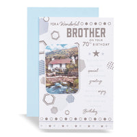 6pk Cards C75 Birthday Age 70 Brother - Tiger Feet Ireland
