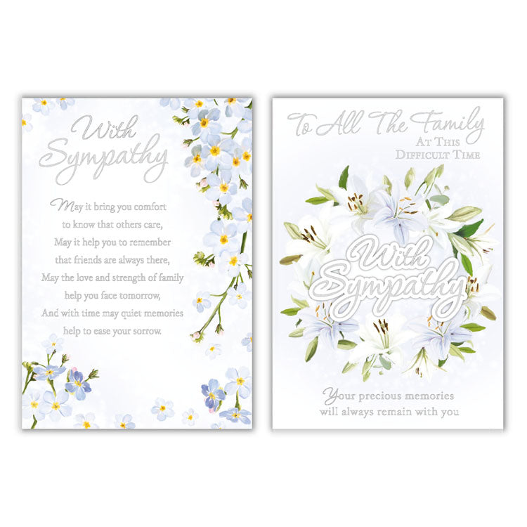 12pk Cards C50 Sympathy To All The Family - Tiger Feet Ireland