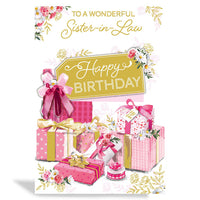 6pk Cards C50 Birthday Sister-In-Law - Tiger Feet Ireland