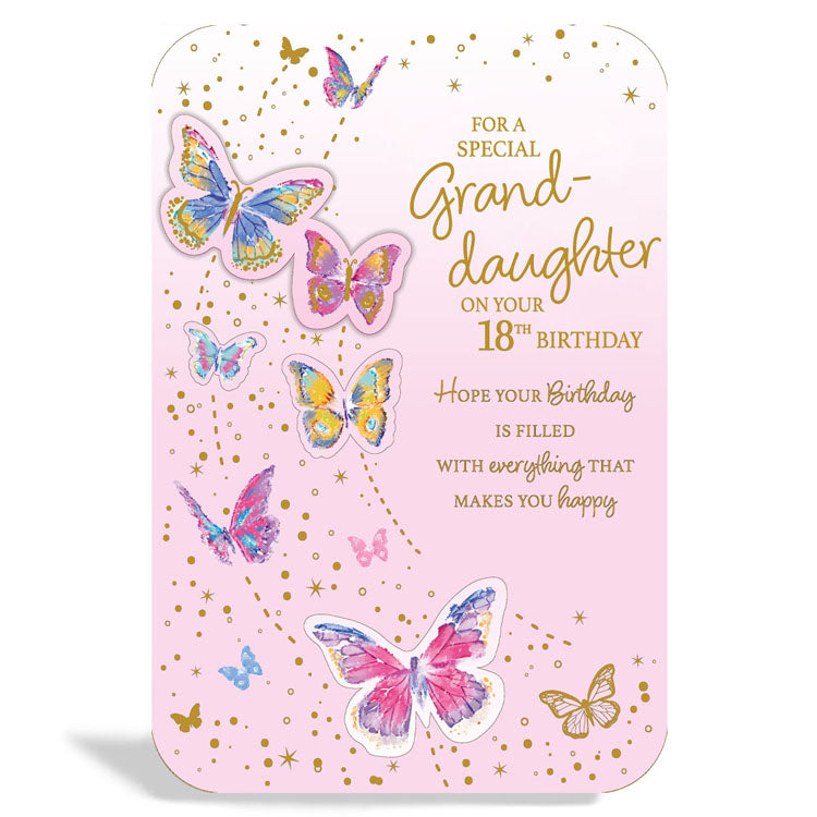 6pk Cards C90 Birthday Age 18 Granddaughter - Tiger Feet Ireland