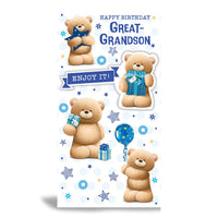 6pk Cards C55 Birthday Great-Grandson - Tiger Feet Ireland