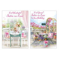 12pk Cards C50 Birthday Sister-In-Law - Tiger Feet Ireland