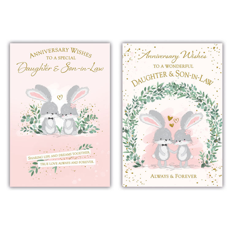 12pk Cards C50 Daughter & Son-In-Law Anniversary - Tiger Feet Ireland