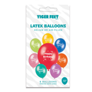 Tiger Feet Happy Birthday Mix Latex Balloons 6x8pk