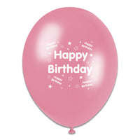 Tiger Feet Happy Birthday Mix Latex Balloons 6x8pk - Tiger Feet Ireland