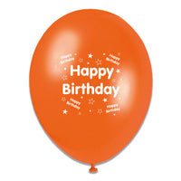Tiger Feet Happy Birthday Mix Latex Balloons 6x8pk - Tiger Feet Ireland