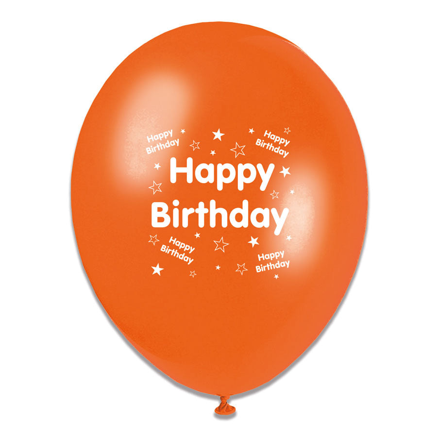 Tiger Feet Happy Birthday Mix Latex Balloons 6x8pk - Tiger Feet Ireland