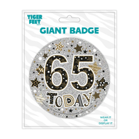 6pk Big Badges Birthday Age 65