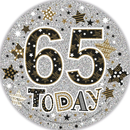 6pk Big Badges Birthday Age 65