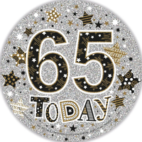 6pk Big Badges Birthday Age 65