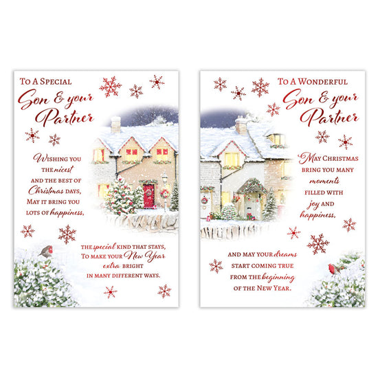 Poppyhill C50 Christmas Cards Son & Partner 12pk