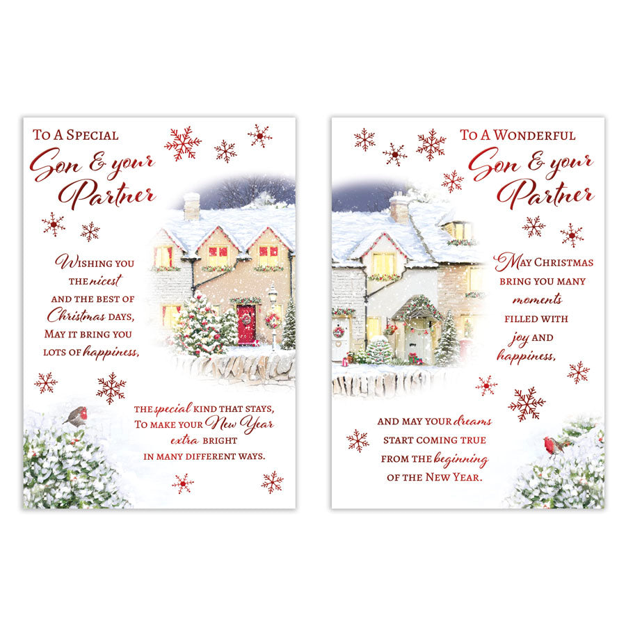 Poppyhill C50 Christmas Cards Son & Partner 12pk - Tiger Feet Ireland