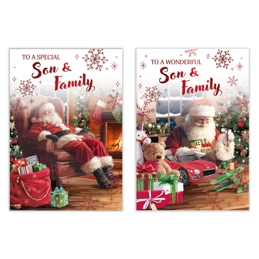 Poppyhill 12 Pack Cards C50 Christmas Son & Family - Tiger Feet Ireland