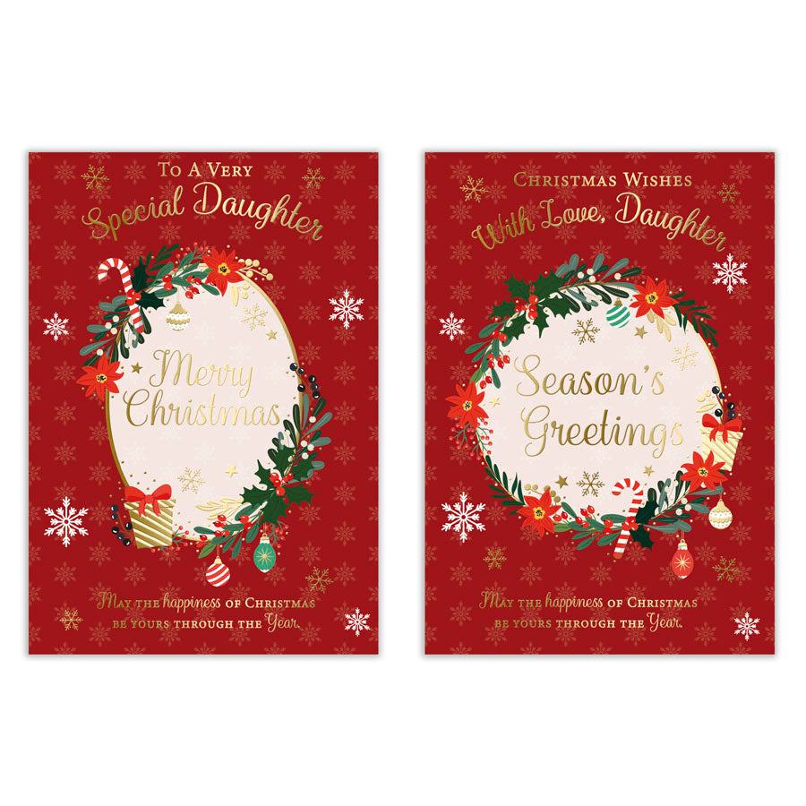 Poppyhill C50 Christmas Cards Daughter 12pk - Tiger Feet Ireland
