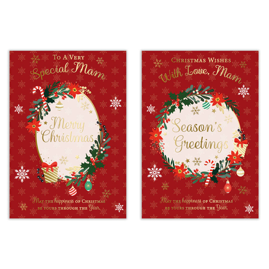 Poppyhill 12 Pack Cards C50 Christmas Mam - Tiger Feet Ireland