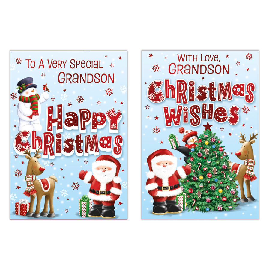 Poppyhill 12 Pack Cards C50 Christmas Grandson - Tiger Feet Ireland