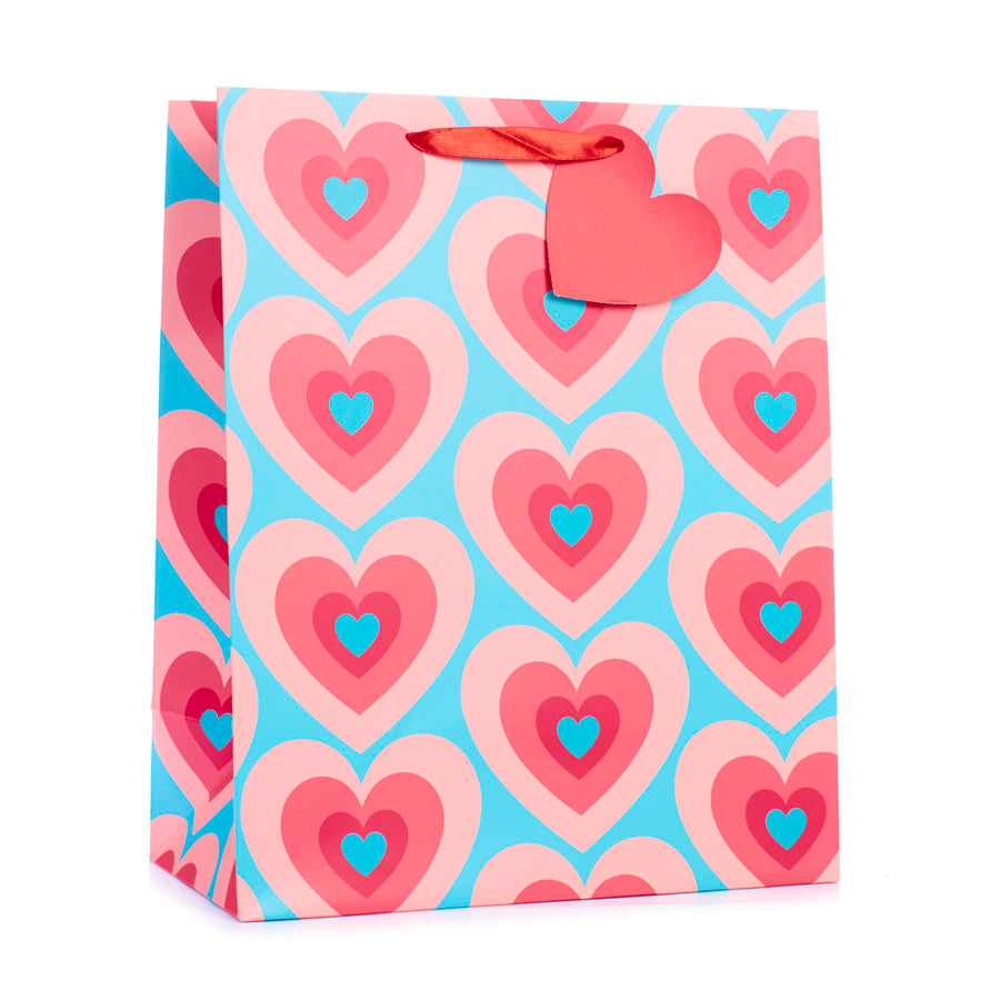6pk Large Portrait Gift Bags Hearts - Tiger Feet Ireland