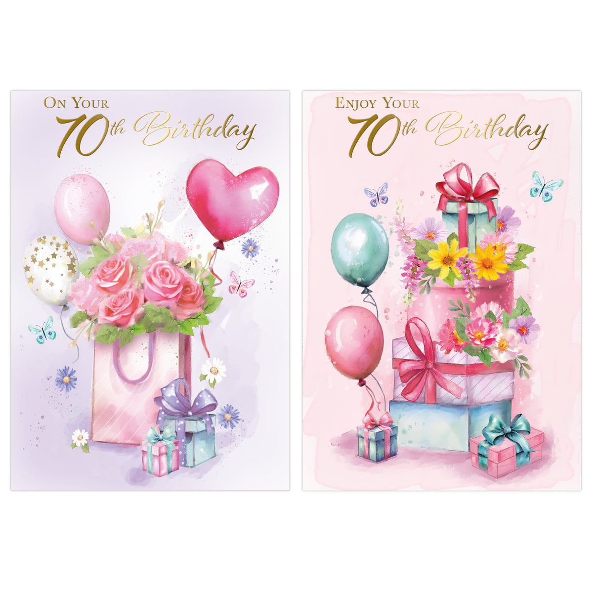 Poppyhill 12 Pack Cards C50 Birthday Age 70