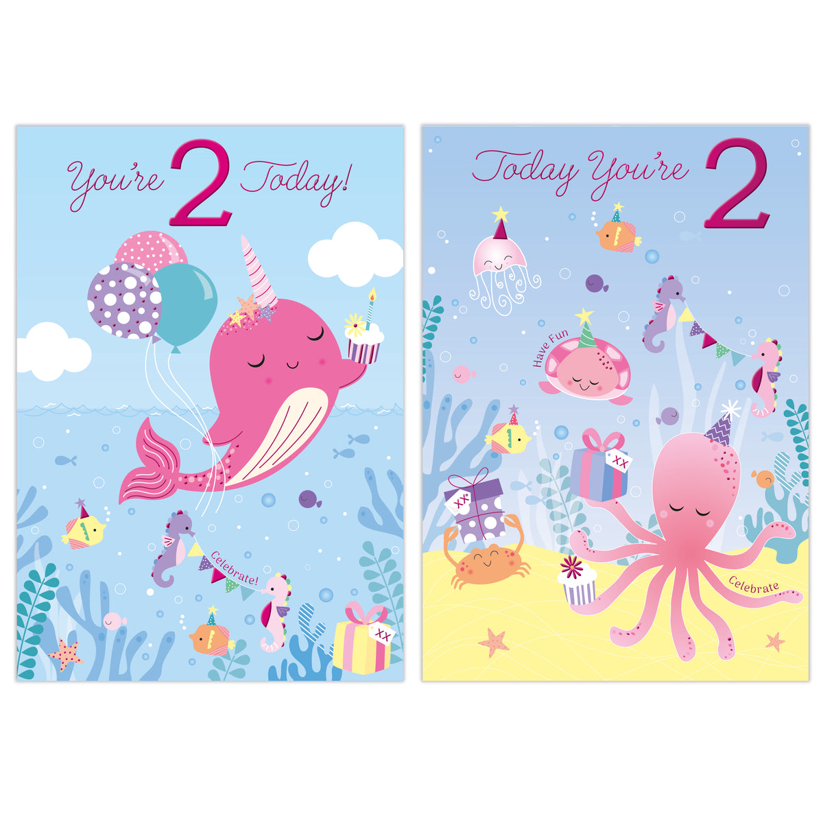 Poppyhill 12 Pack Cards C50 Birthday Age 2