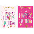 Poppyhill 12 Pack Cards C50 Birthday Age 14