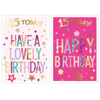 Poppyhill 12 Pack Cards C50 Birthday Age 15
