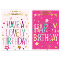 12 Pack Cards C50 Birthday Great-Granddaughter