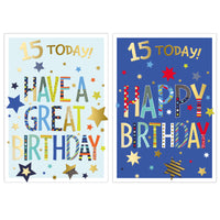 Poppyhill 12 Pack Cards C50 Birthday Age 15