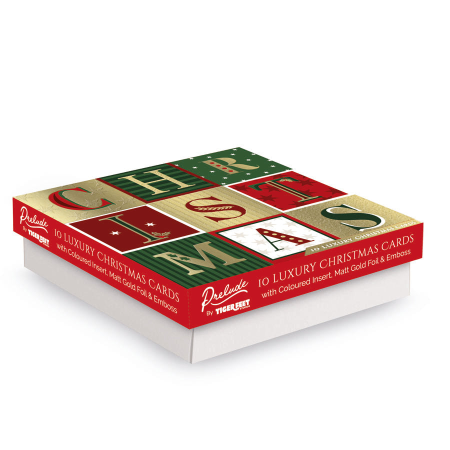 Prelude C160S Christmas Boxed Cards Open 10pk - Tiger Feet Ireland
