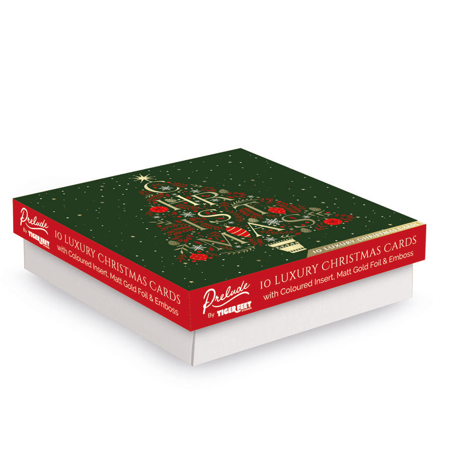 Prelude C160S Christmas Boxed Cards Open 10pk - Tiger Feet Ireland